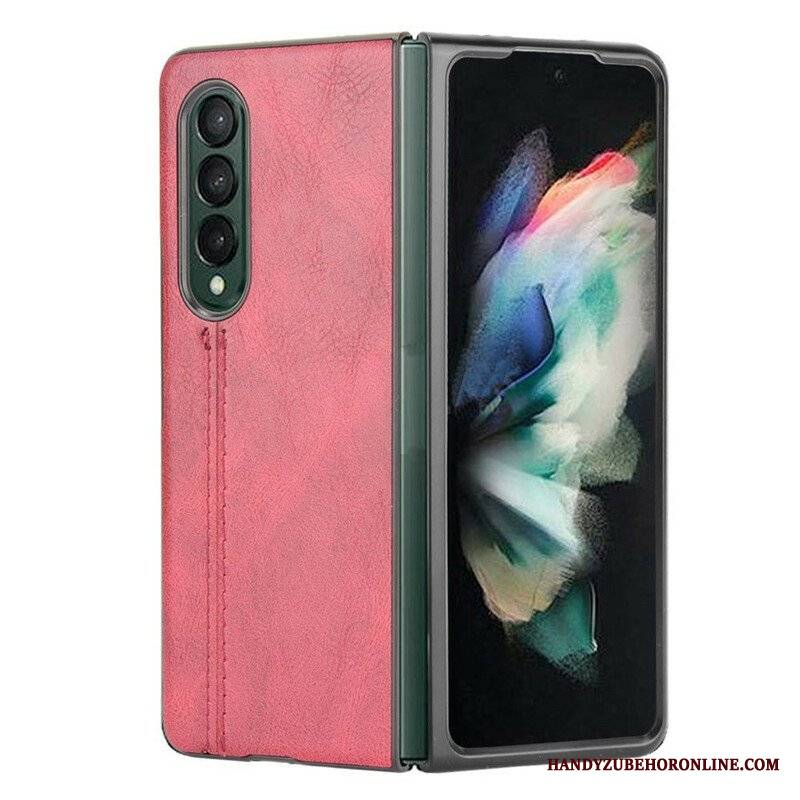 Etui do Samsung Galaxy Z Fold 3 5G Skórzany Efekt Couture