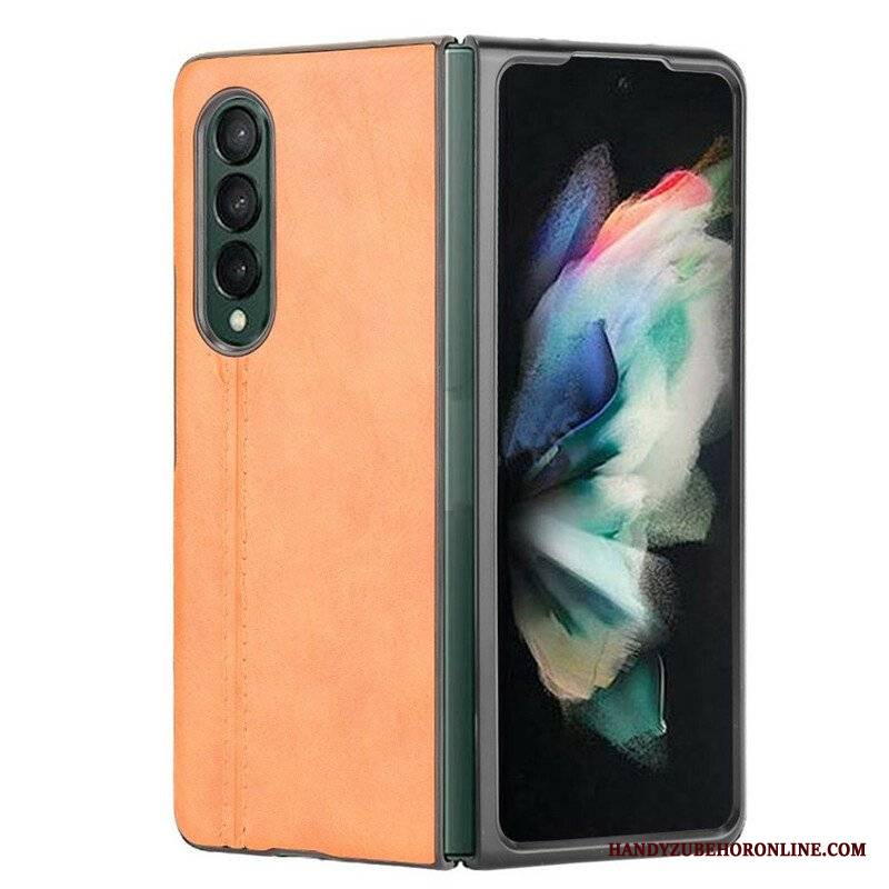 Etui do Samsung Galaxy Z Fold 3 5G Skórzany Efekt Couture