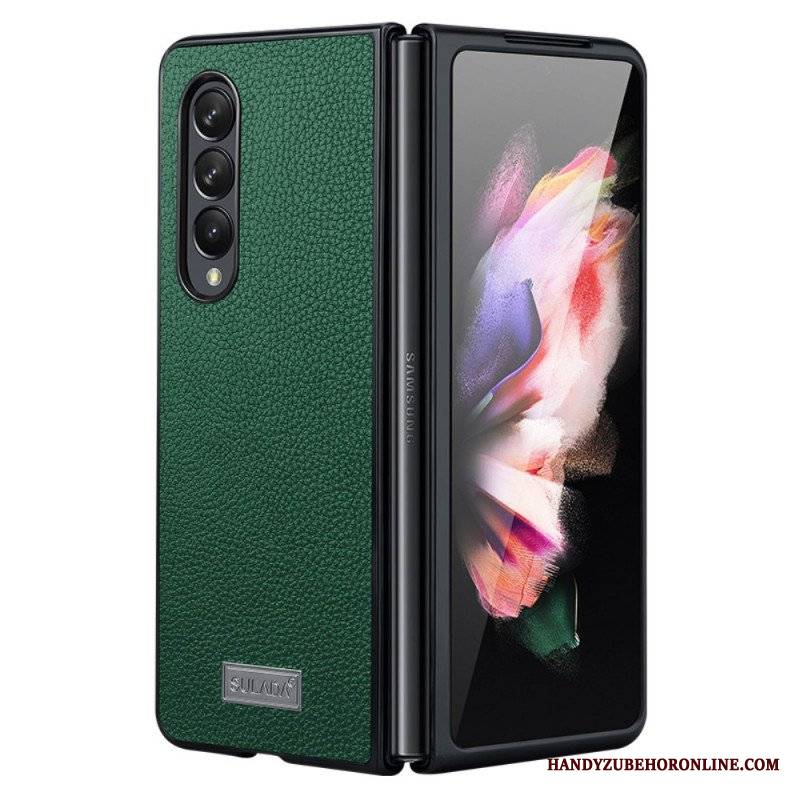 Etui do Samsung Galaxy Z Fold 3 5G Sulada Ze Skóry Liczi