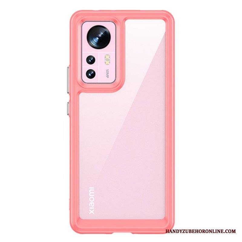 Etui do Xiaomi 12 / 12X Przezroczysty Z Kolorowymi Konturami