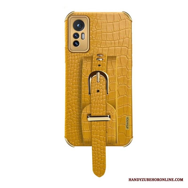 Etui do Xiaomi 12 / 12X Styl Krokodyla Z Paskiem Podtrzymującym