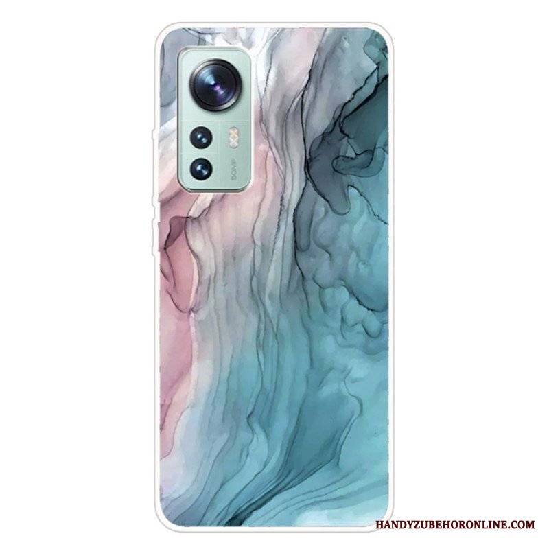 Etui do Xiaomi 12 Pro Akwarela Z Marmuru Silikonowego