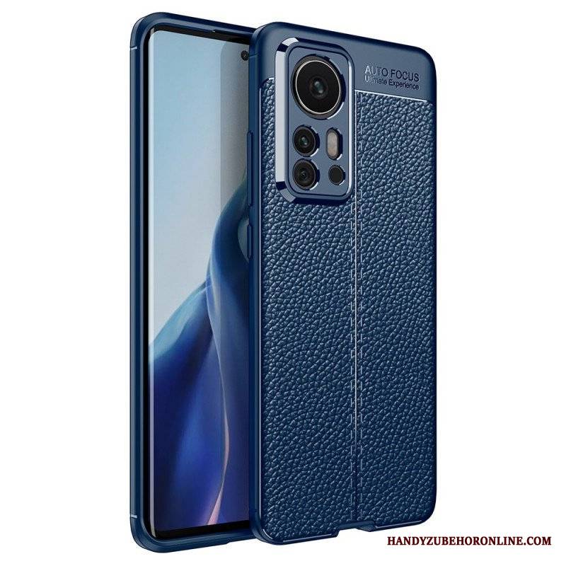 Etui do Xiaomi 12 Pro Efekt Skóry Liczi Z Podwójną Linią