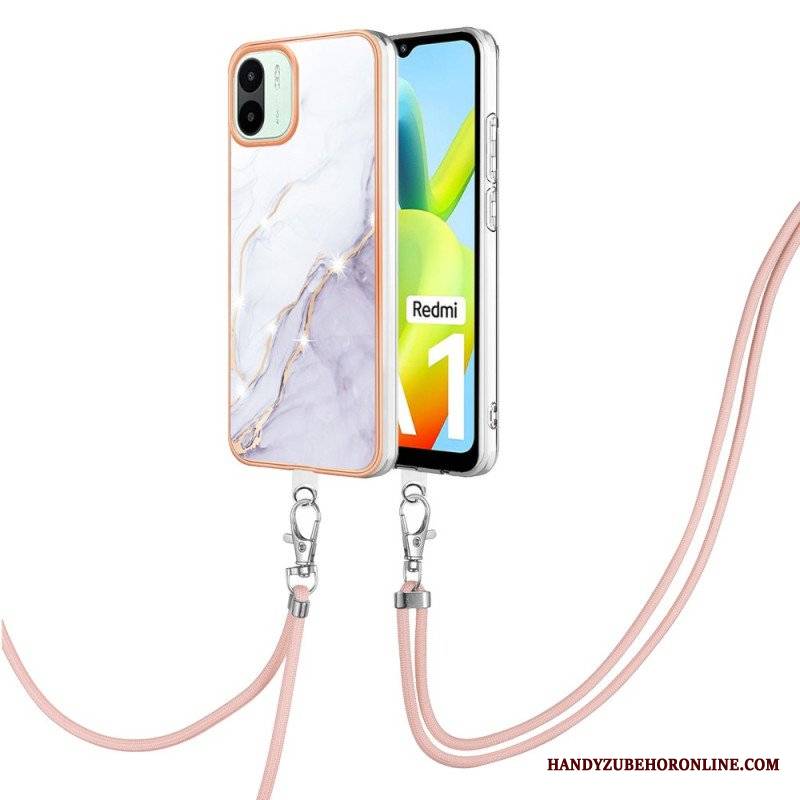 Etui do Xiaomi Redmi A1 ze Sznurkiem Sznurek W Stylu Marmuru