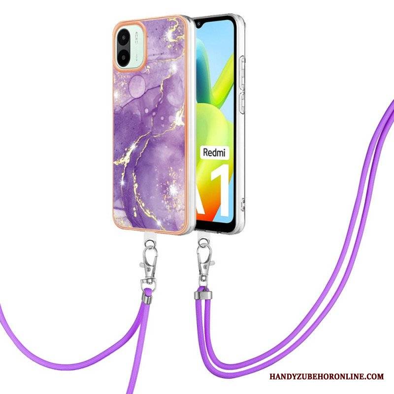 Etui do Xiaomi Redmi A1 ze Sznurkiem Sznurek W Stylu Marmuru