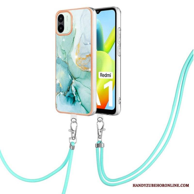 Etui do Xiaomi Redmi A1 ze Sznurkiem Sznurek W Stylu Marmuru