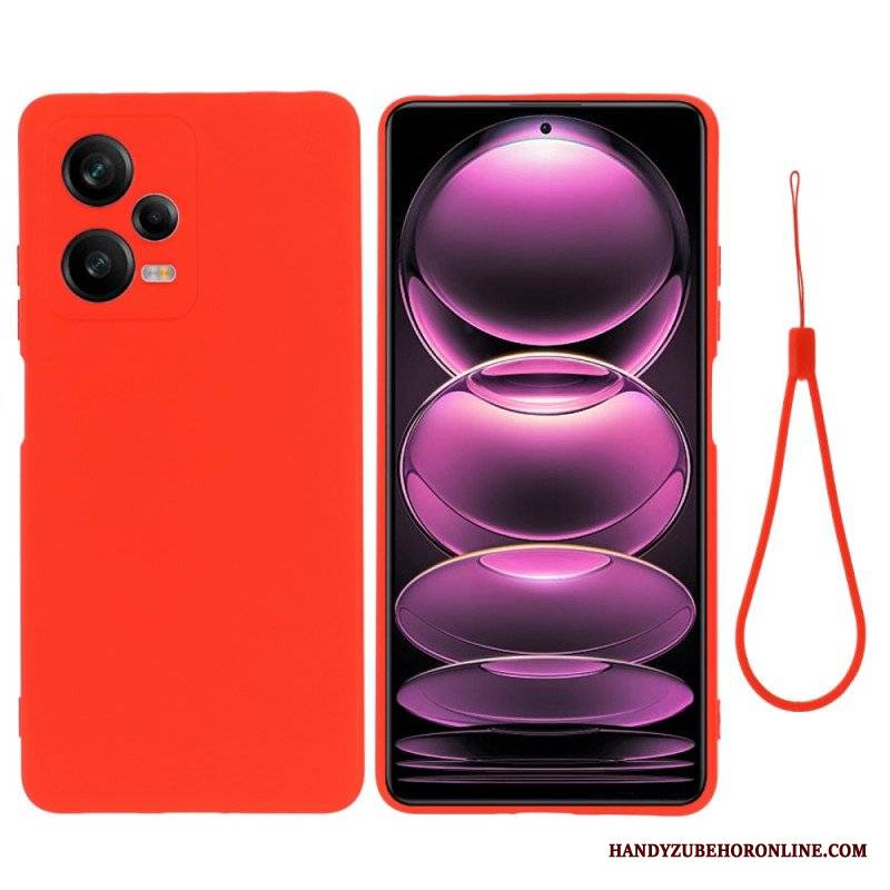 Etui do Xiaomi Redmi Note 12 Pro Plus Płynny Silikon Ze Smyczą