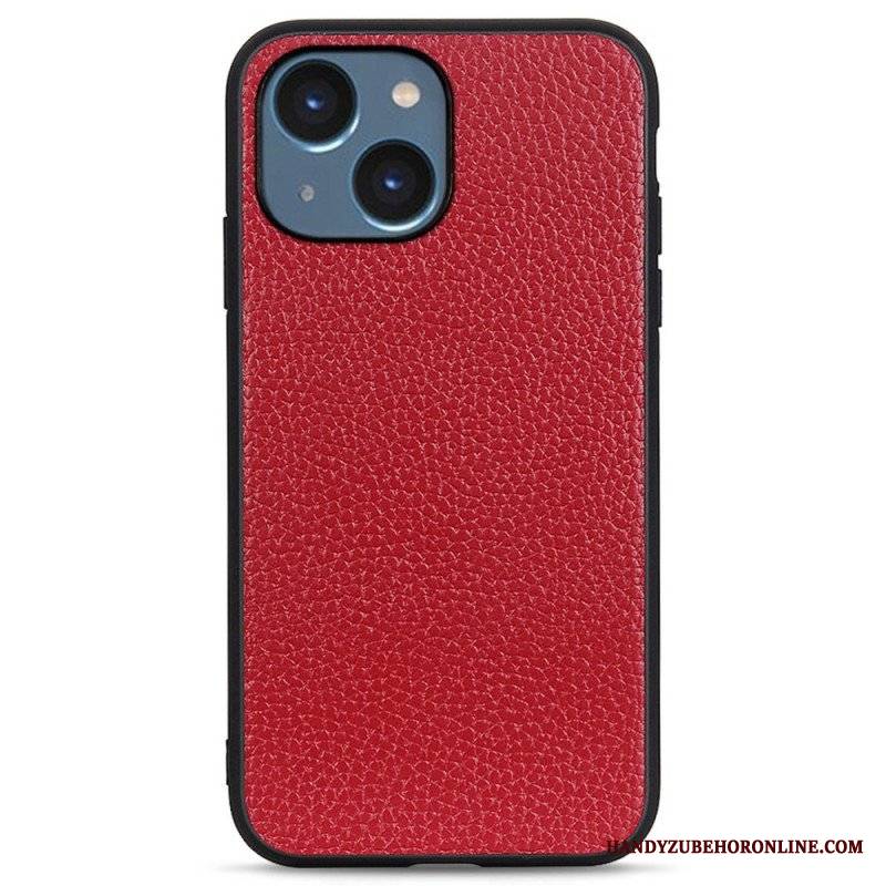 Etui do iPhone 14 Plus Prawdziwa Skóra Litchi