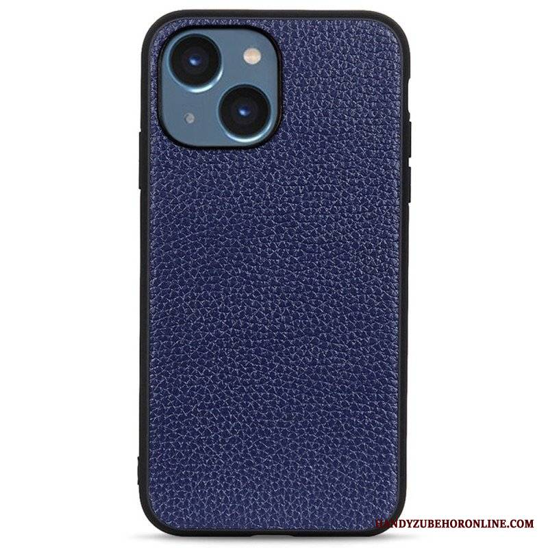 Etui do iPhone 14 Plus Prawdziwa Skóra Litchi