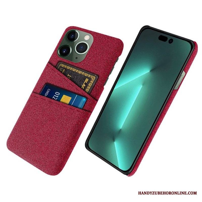 Etui do iPhone 14 Pro Max Posiadacz Karty Z Tkaniny