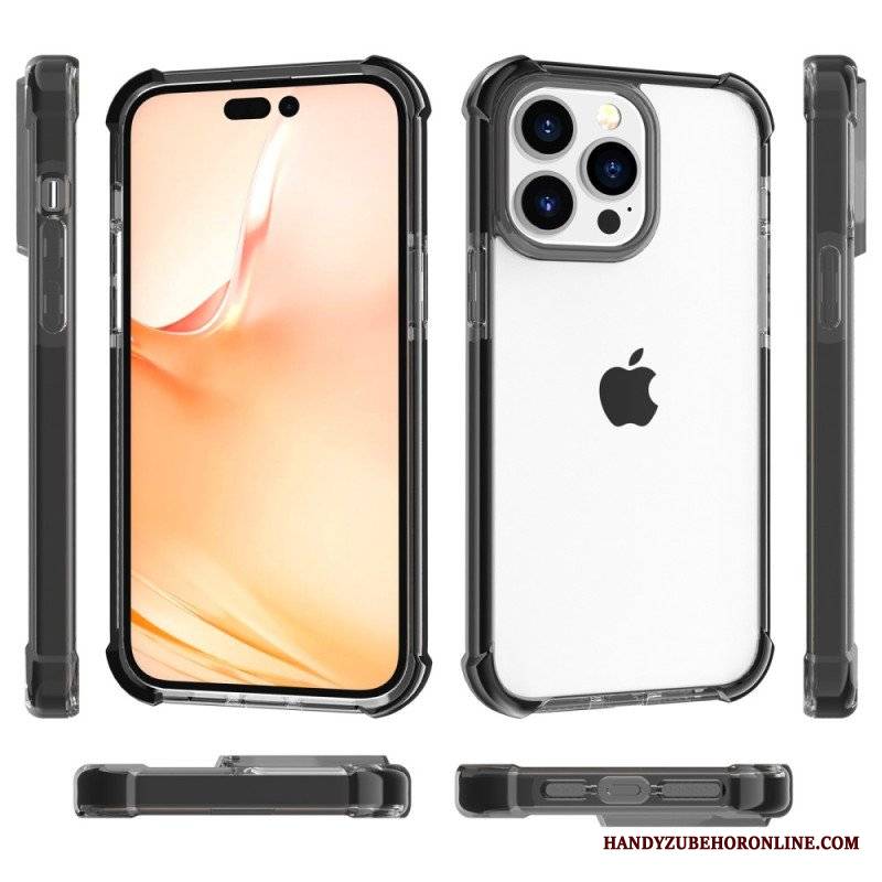 Etui do iPhone 14 Pro Max Przezroczyste Kolorowe Krawędzie