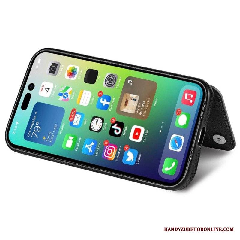 Etui do iPhone 14 Pro Portfel Portfel I Stojak Z Włókna Węglowego