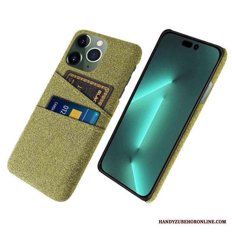 Etui do iPhone 14 Pro Posiadacz Karty Z Tkaniny