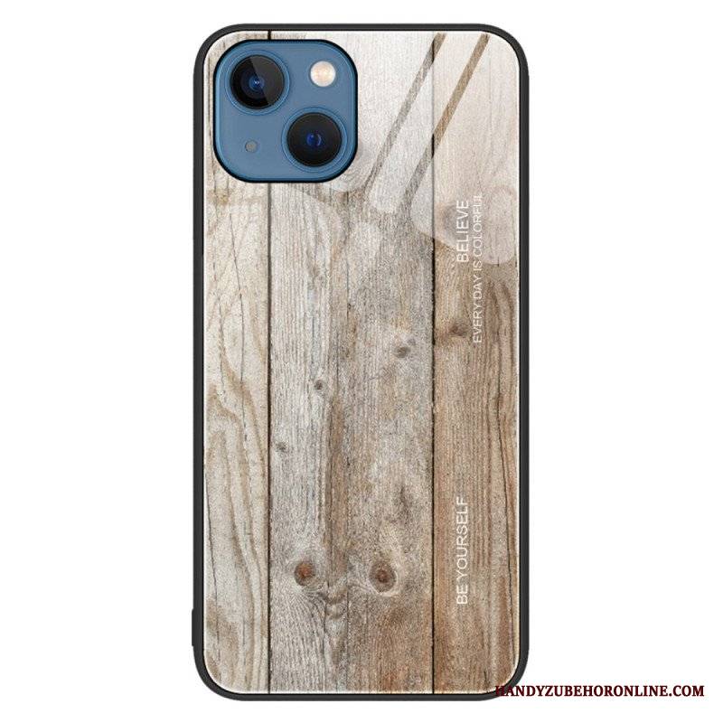 Etui do iPhone 14 Szkło Hartowane W Stylu Drewna