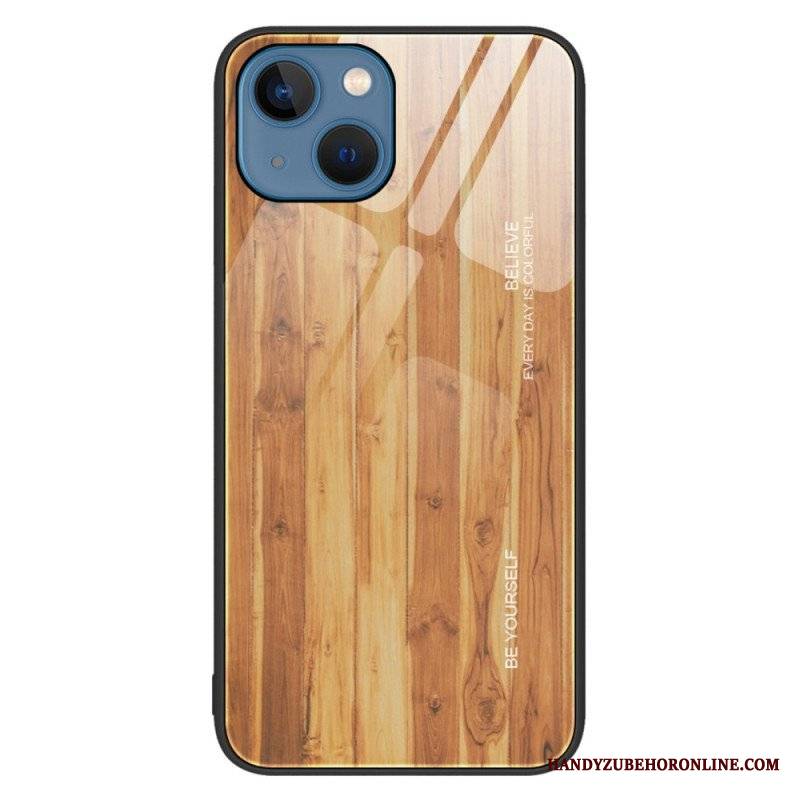 Etui do iPhone 14 Szkło Hartowane W Stylu Drewna