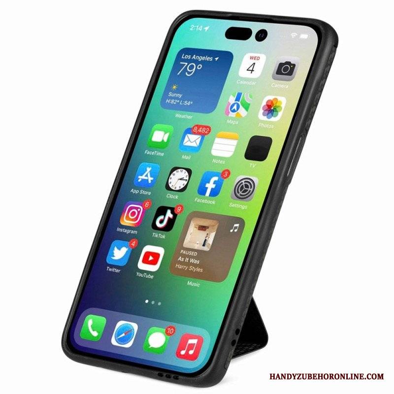 Etui do iPhone 14 Uchwyt Na Karty Z Włókna Węglowego