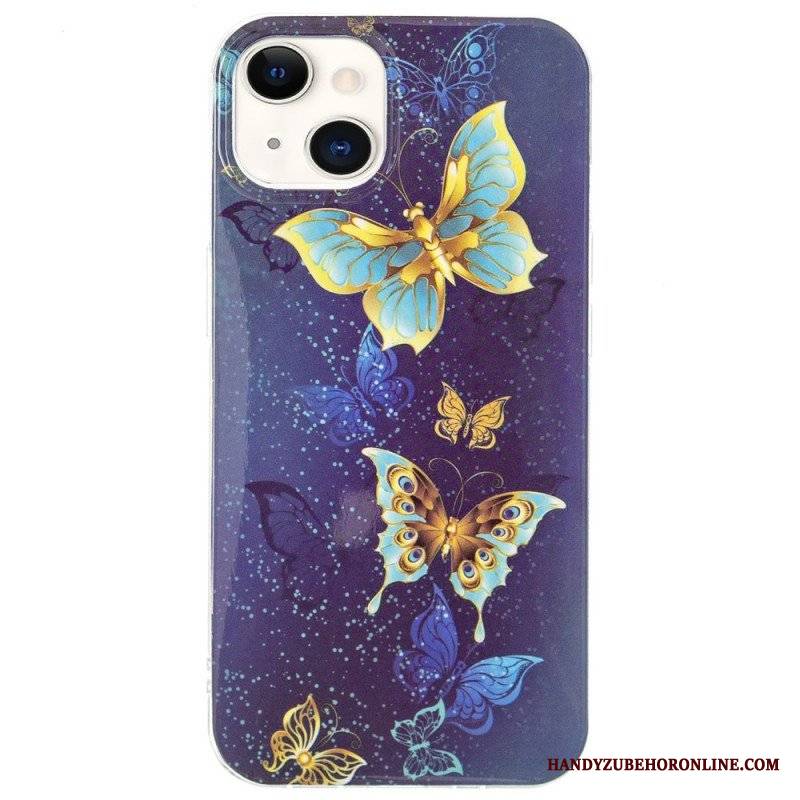 Etui do iPhone 15 Plus Fluorescencyjne Motyle