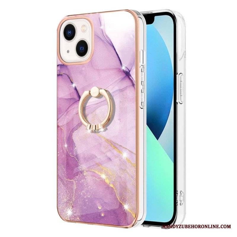 Etui do iPhone 15 Plus Styl Marmurowy Z Pierścieniem Podporowym