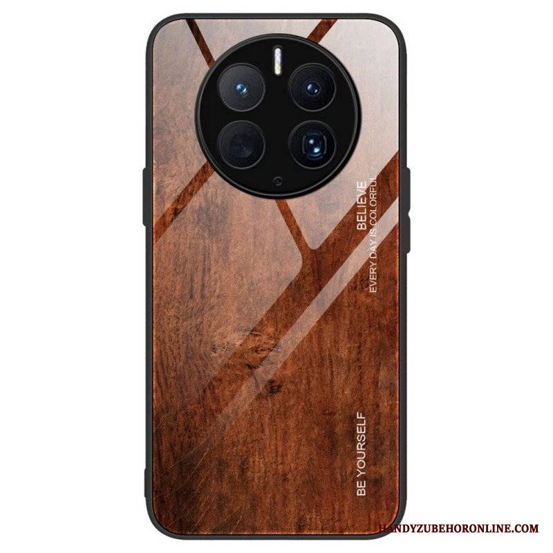 Futerały do Huawei Mate 50 Pro Szkło Hartowane W Stylu Drewna