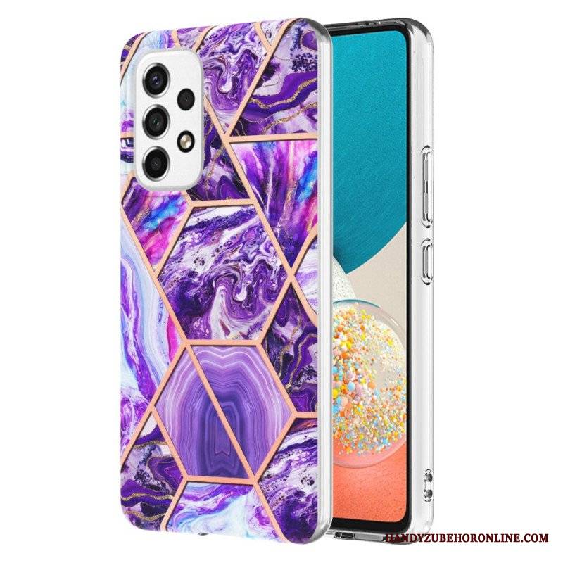 Futerały do Samsung Galaxy M53 5G Błyszczący Geometryczny Marmur