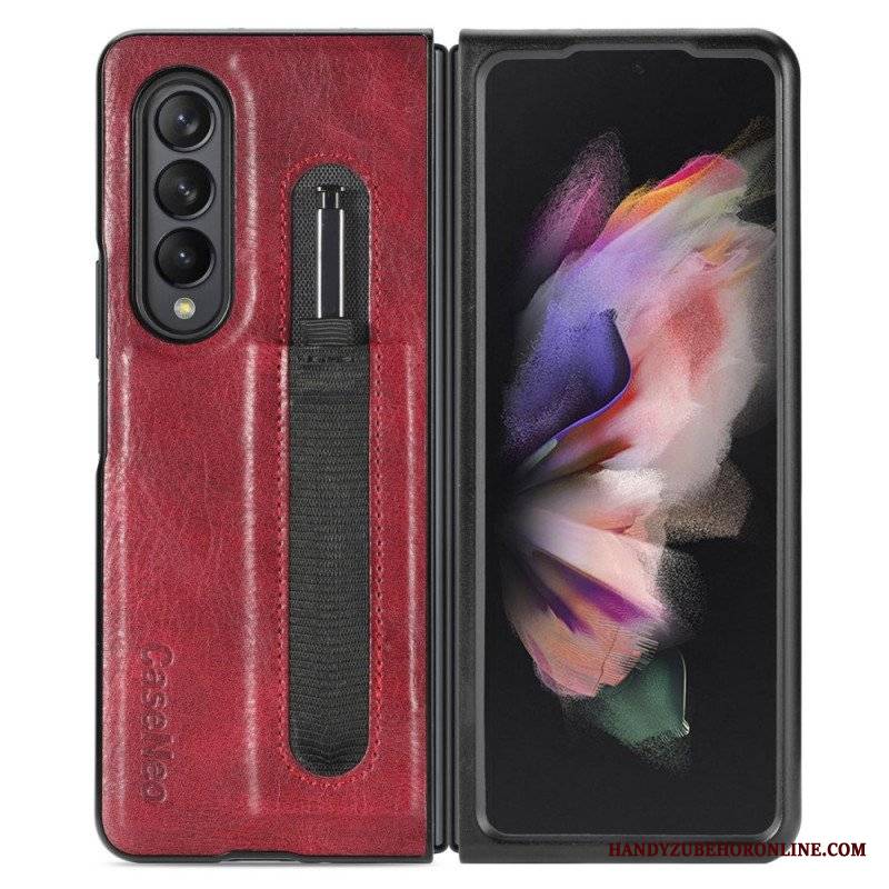 Futerały do Samsung Galaxy Z Fold 3 5G Stylowy Skórzany Uchwyt Na Rysik Caseneo