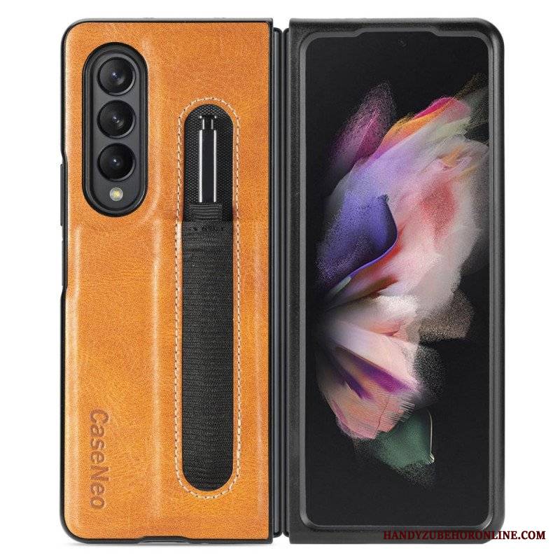 Futerały do Samsung Galaxy Z Fold 3 5G Stylowy Skórzany Uchwyt Na Rysik Caseneo