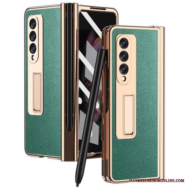 Futerały do Samsung Galaxy Z Fold 3 5G Wielofunkcyjna Skóra Liczi