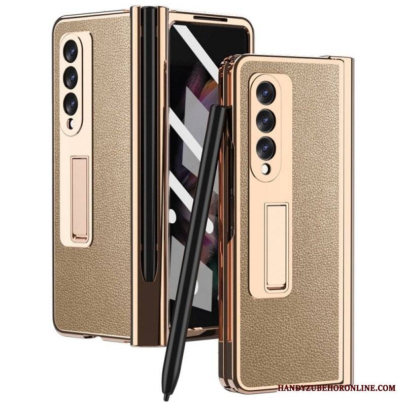 Futerały do Samsung Galaxy Z Fold 3 5G Wielofunkcyjna Skóra Liczi