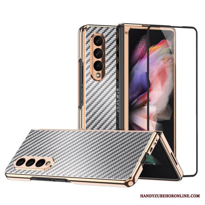 Futerały do Samsung Galaxy Z Fold 3 5G Włókno Węglowe Z Osłoną Ekranu