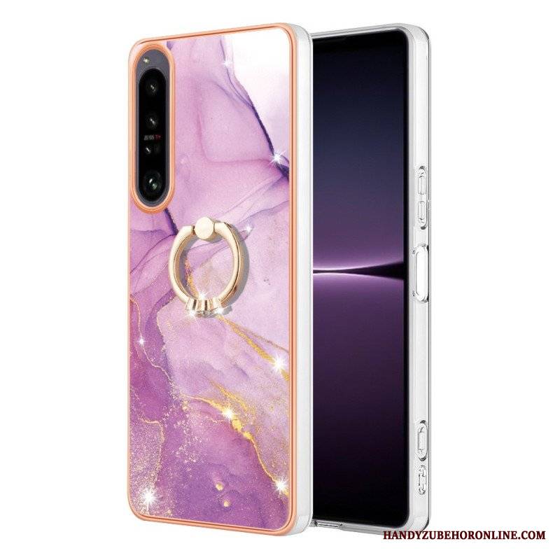 Futerały do Sony Xperia 1 IV Marmur Ze Wspornikiem Pierścienia