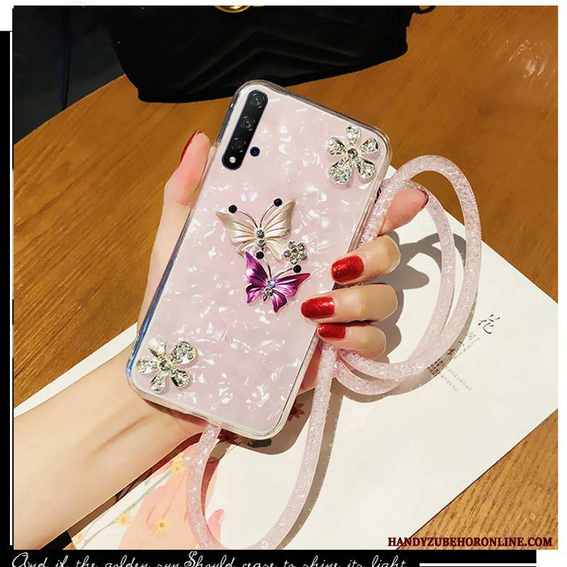 Honor 20 Futerał Rhinestone Etui Na Telefon Moda Anti-fall Wiszące Ozdoby Ochraniacz Cienka