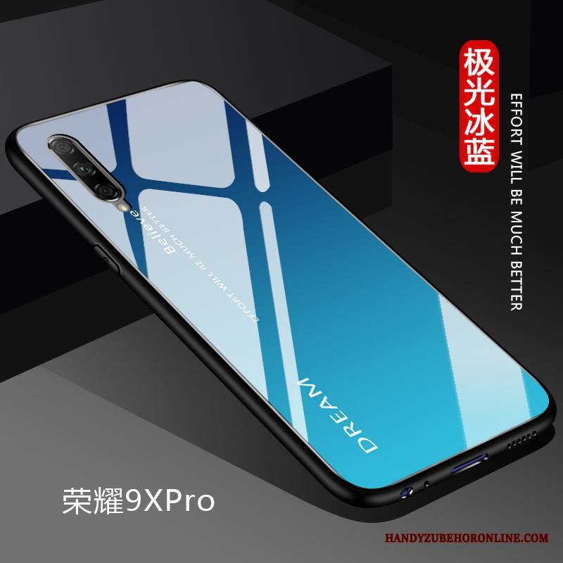 Honor 9x Pro Futerał Proste Szkło Dostosowane Ochraniacz Etui Na Telefon Silikonowe Czerwony