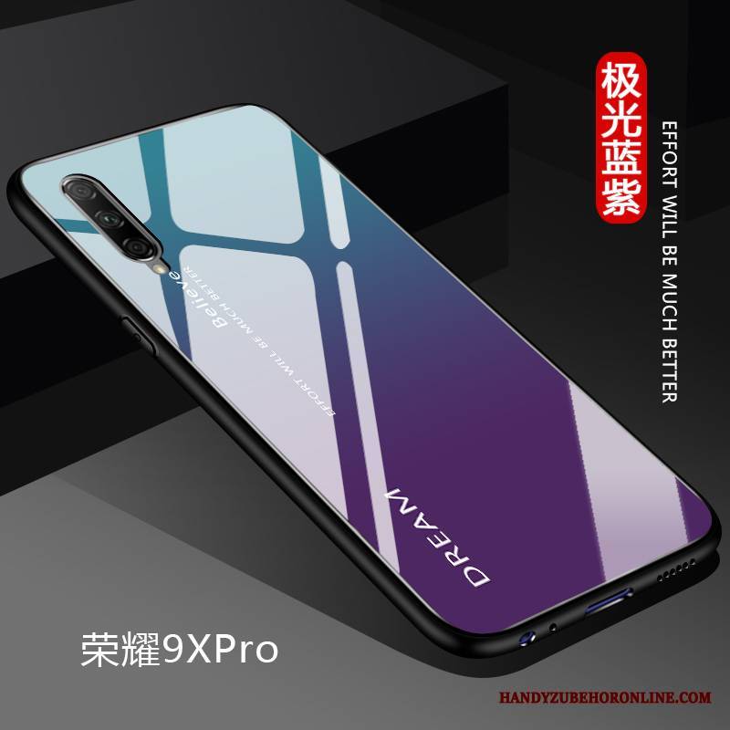 Honor 9x Pro Futerał Proste Szkło Dostosowane Ochraniacz Etui Na Telefon Silikonowe Czerwony