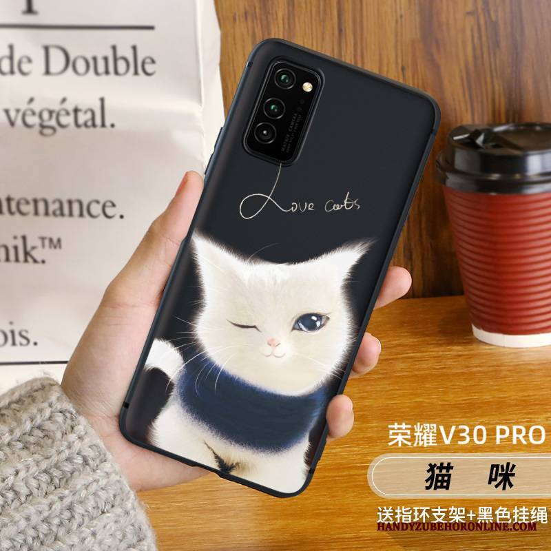 Honor View30 Pro Futerał Nowy Czerwony Kotek Telefon Komórkowy Anti-fall Miękki Nubuku