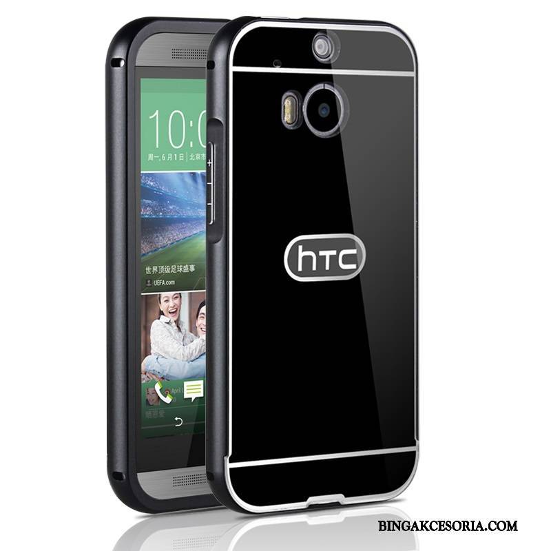 Htc One M8 Futerał Etui Metal Ochraniacz Etui Na Telefon Szkło Hartowane Srebro Filmy