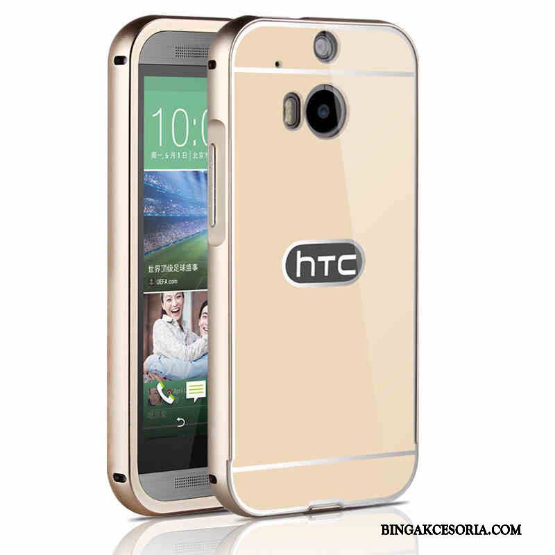 Htc One M8 Futerał Etui Metal Ochraniacz Etui Na Telefon Szkło Hartowane Srebro Filmy