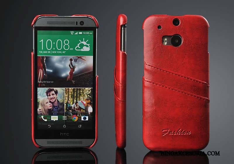 Htc One M8 Futerał Etui Tylna Pokrywa Ochraniacz Telefon Komórkowy Prawdziwa Skóra Karta Tendencja