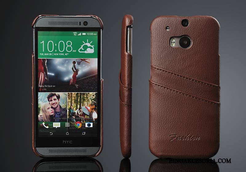 Htc One M8 Futerał Etui Tylna Pokrywa Ochraniacz Telefon Komórkowy Prawdziwa Skóra Karta Tendencja