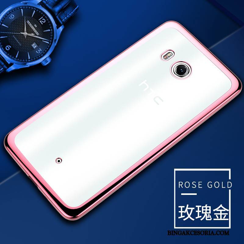 Htc U11 Futerał Anti-fall Przezroczysty Silikonowe All Inclusive Etui Złoto Miękki