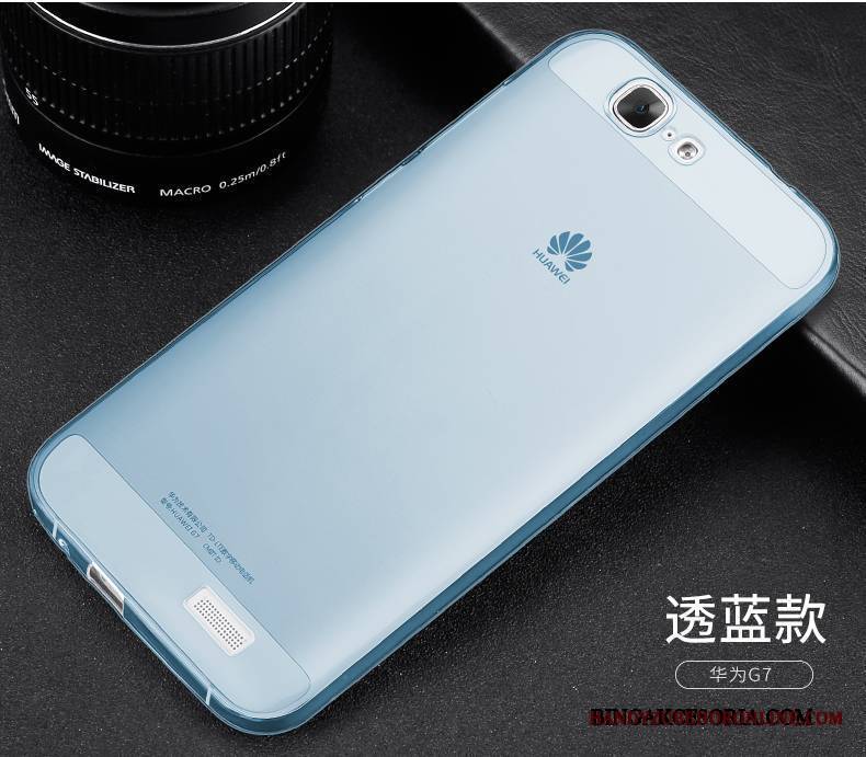 Huawei Ascend G7 Futerał Etui Jasny Niebieski Lekki I Cienki Silikonowe Etui Na Telefon Ochraniacz Przezroczysty