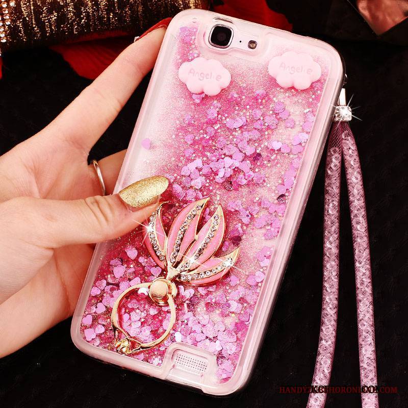 Huawei Ascend G7 Futerał Tendencja Niebieski Rhinestone Etui Cienka Quicksand Ochraniacz