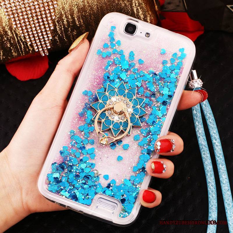 Huawei Ascend G7 Futerał Tendencja Niebieski Rhinestone Etui Cienka Quicksand Ochraniacz