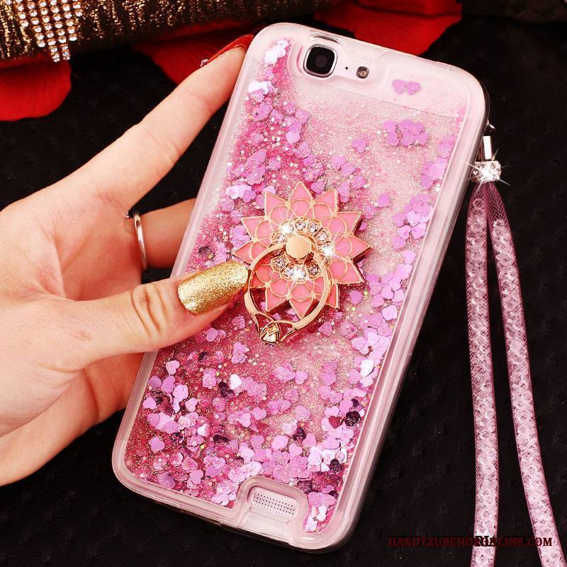 Huawei Ascend G7 Futerał Tendencja Niebieski Rhinestone Etui Cienka Quicksand Ochraniacz