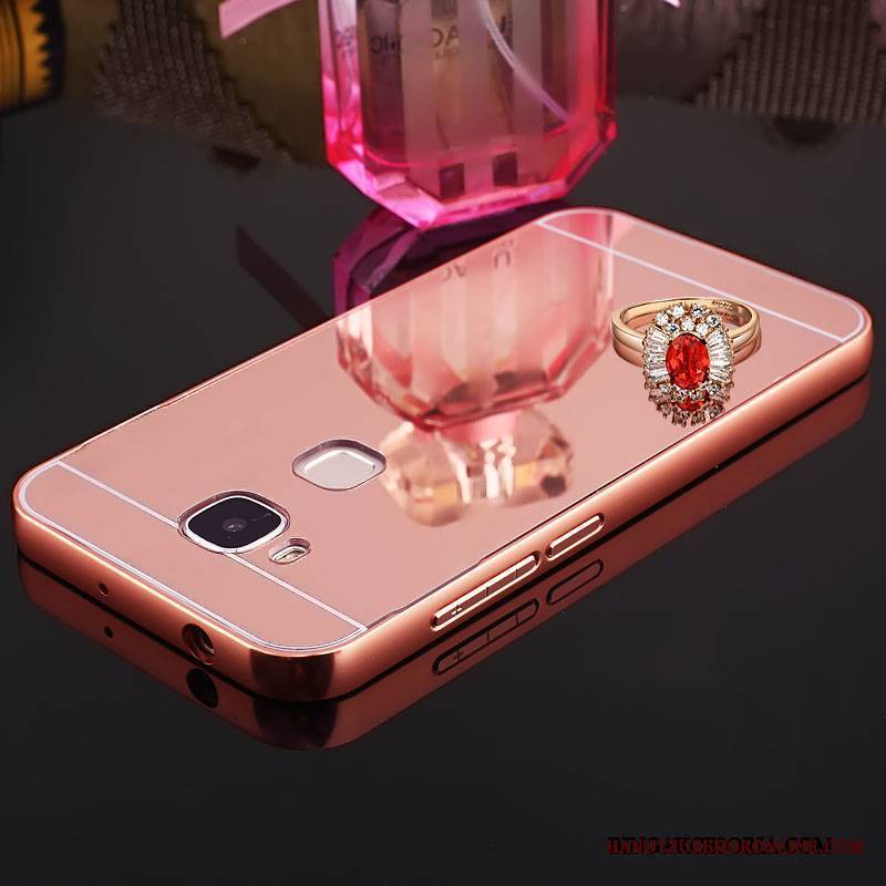 Huawei G7 Plus Granica Metal Rhinestone Etui Ochraniacz Futerał Srebro