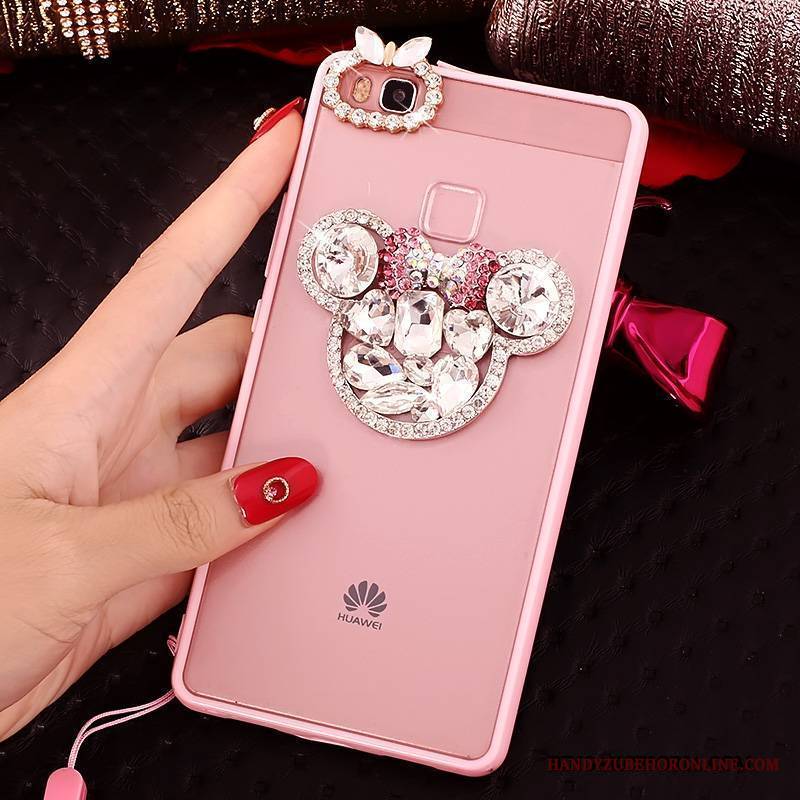 Huawei G9 Lite Etui Na Telefon Tendencja Miękki Rhinestone Purpurowy Młodzież Futerał