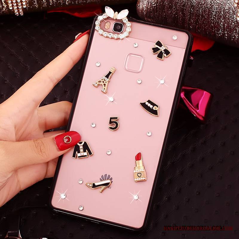 Huawei G9 Lite Etui Na Telefon Tendencja Miękki Rhinestone Purpurowy Młodzież Futerał