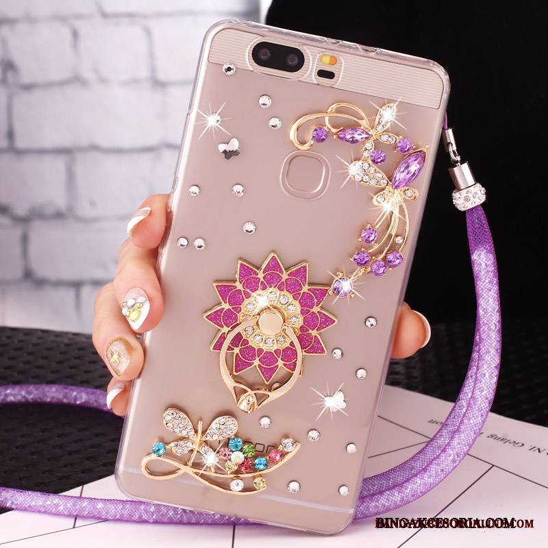 Huawei G9 Lite Futerał Ring Etui Na Telefon Anti-fall Młodzież Rhinestone Klamra Niebieski