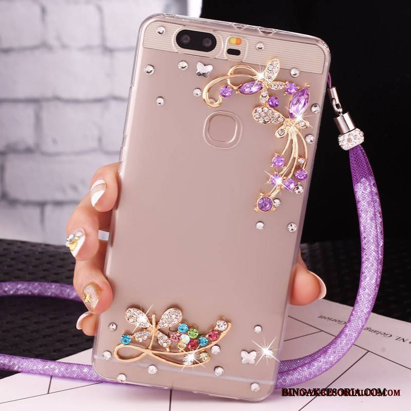 Huawei G9 Lite Futerał Ring Etui Na Telefon Anti-fall Młodzież Rhinestone Klamra Niebieski