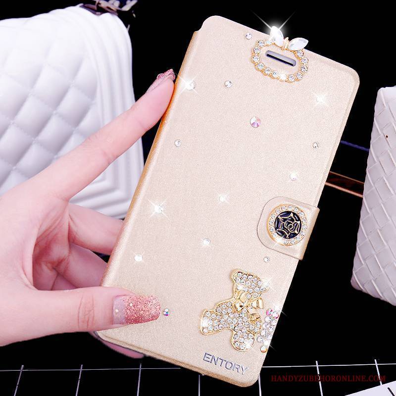 Huawei G9 Plus Skórzany Futerał Tendencja Rhinestone All Inclusive Czarny Ochraniacz Etui Na Telefon