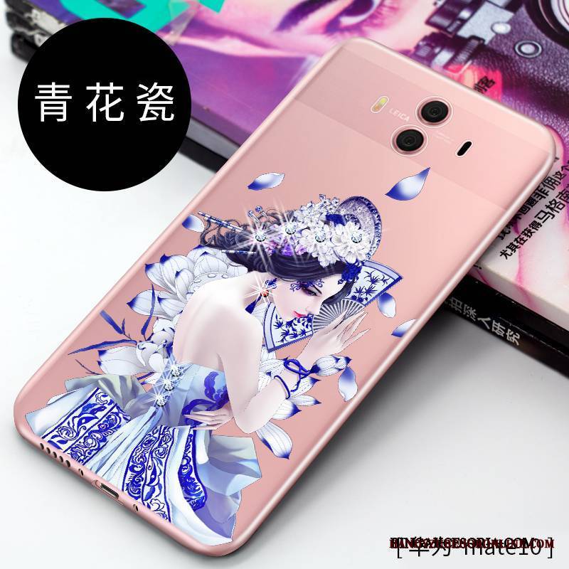 Huawei Mate 10 Futerał Czerwony Osobowość Anti-fall Kreatywne Silikonowe Rhinestone All Inclusive